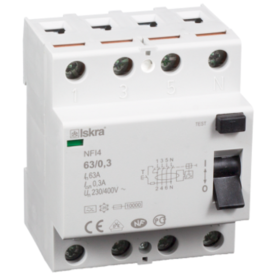 Iskra aardlekschakelaar 3F+N 63A 300mA Type A selectief