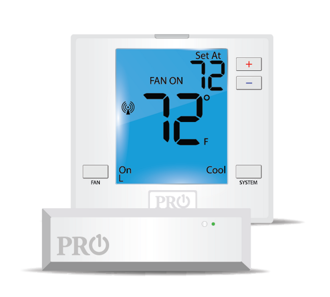 Pro1 T731W Wireless PTAC Wall Thermostat w/Large 7" Backlit Display