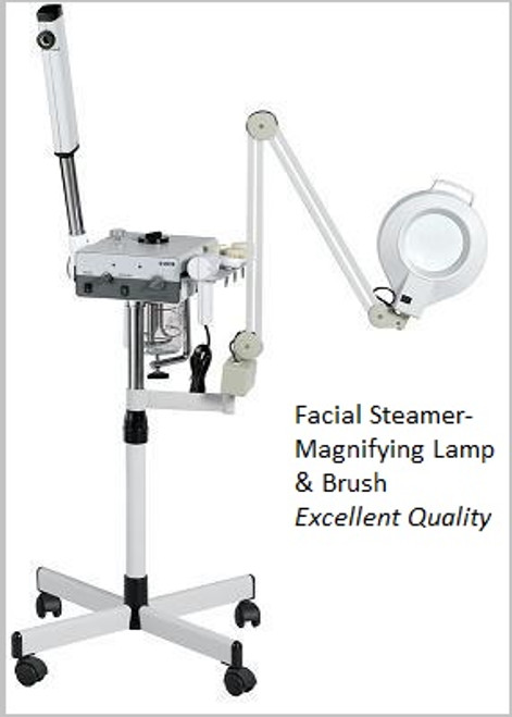 Deluxe Facial Steamer-Magnifying Lamp & Brush 3 Function Unit