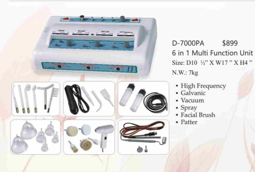 Tabletop Facial Machine Hi Frequency, Galvanic, Brush, Vacuum and Spray/A1aFacial