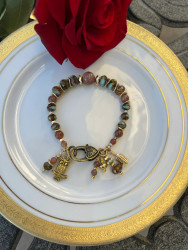 Picasso Czech glass bead bracelet