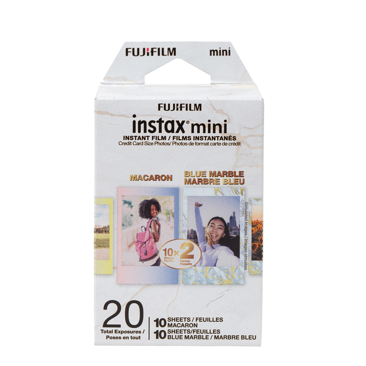 Fujifilm Instax Mini Film Macaron and Blue Marble - 20 Exposures