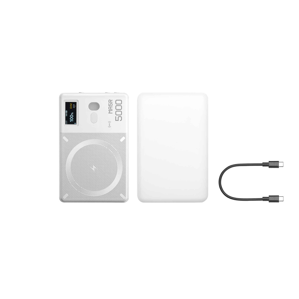 Godox MA5R RGB Light and Magnetic Wireless Power Bank - White