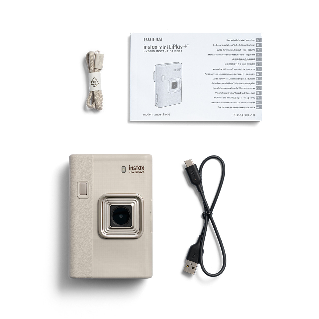 Fujifilm Instax Mini LiPlay+ Hybrid Instant Camera - Beige