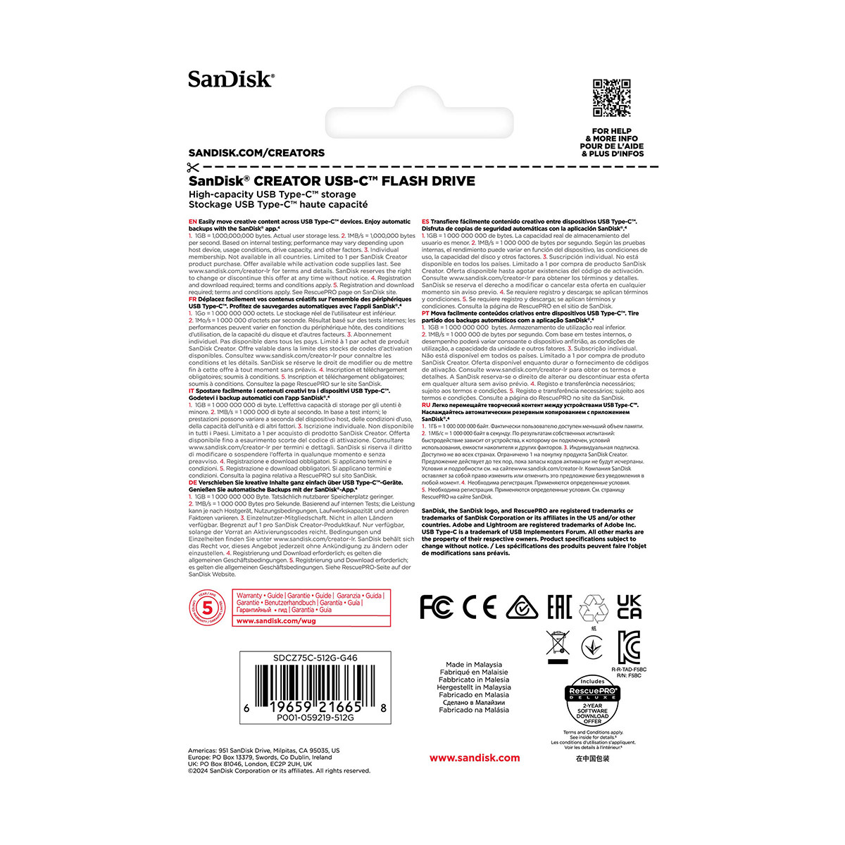 Sandisk Creator USB-C Flash Drive 512GB