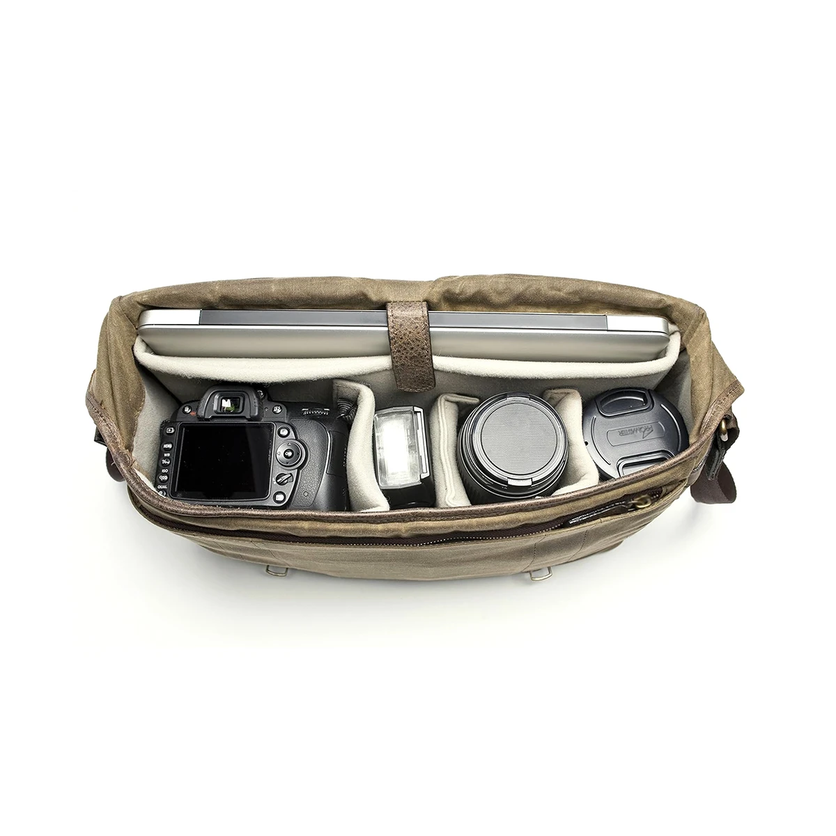 ONA The Union Street Messenger Bag (Black, Waxed Canvas & Leather)