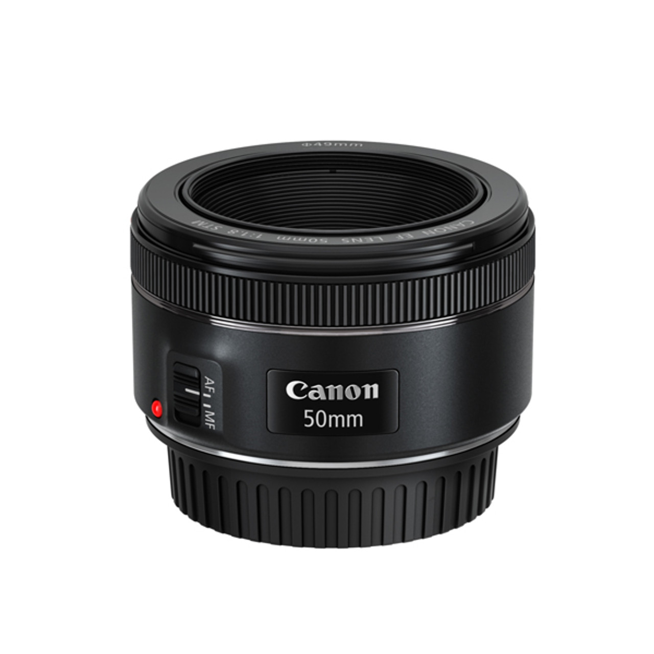 販売純正canon EFマウント 50mm F1.8 STM　フード付き レンズ(単焦点)