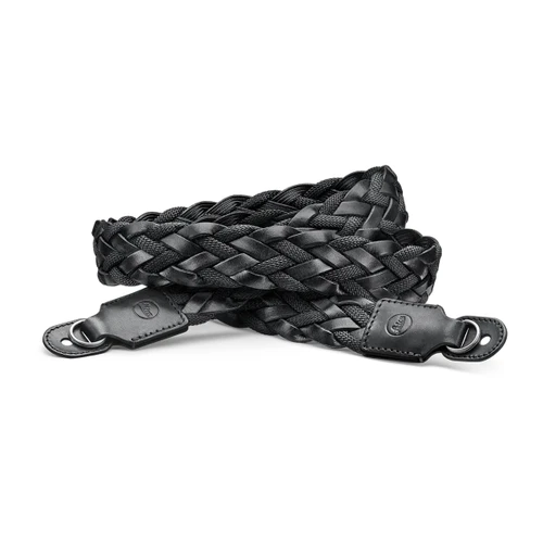 Leica Leica Carrying Strap, Flat Braided Rayon & Leather Cord, Black