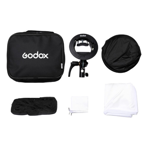 Godox S2-Bracket with softbox and grid 80 x 80 Godox S2-Bracket with softbox and grid 80 x 80