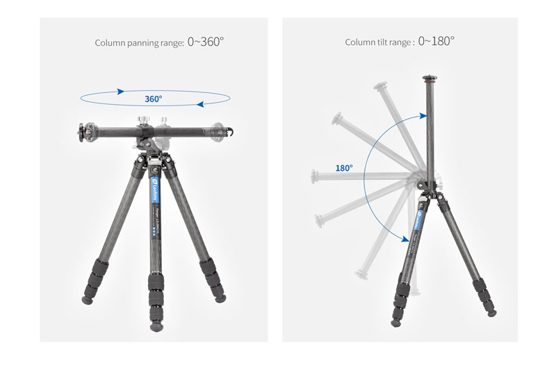 Leofoto LS-284CVL 28mm 4-Section Compact Carbon Fiber Tripod