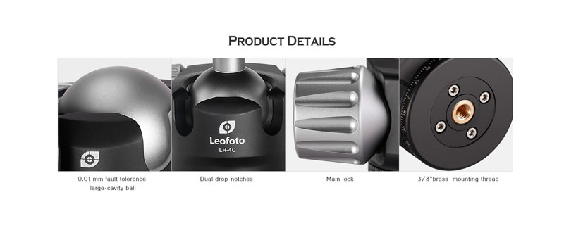 Leofoto LS-323C+LH-40 32mm 3-Section Compact Carbon Fiber Tripod