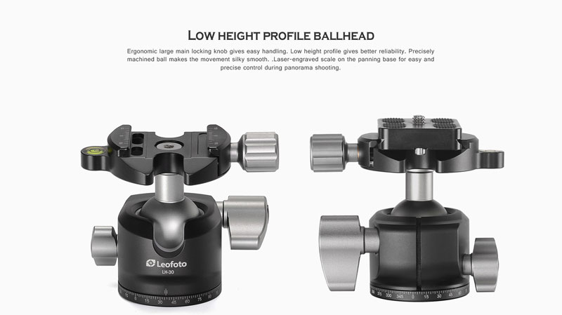 Leofoto LS-284C+LH-30 28mm 4-Section Carbon Fiber with LH-30 Ball