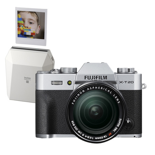 Fujifilm X-T20 18-55mm F2.8-4 R LM OIS Kit Silver w/ Instax SP-3