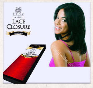 Lace Closure Saga Remy 100% Human Hair Aplique Cabelo Humano 