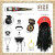 Kit 9 Pcs Captain Pirate Costume Accessories Complete