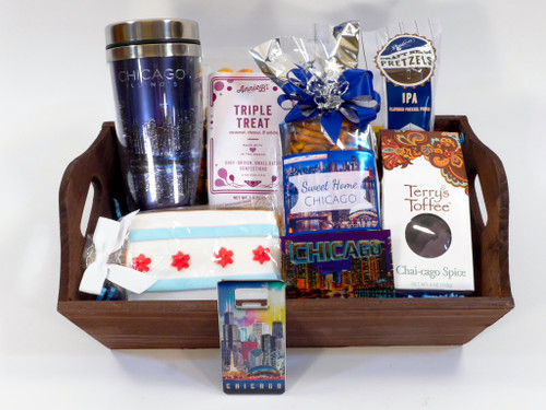 Chicago Cubs Gift Basket - Snacks & Cubs Travel Tumbler