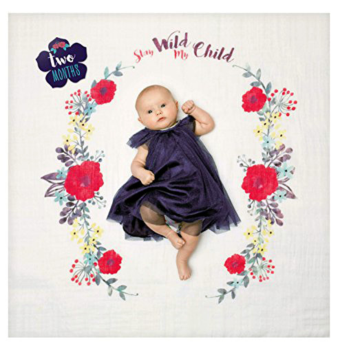 "Stay Wild My Child" muslin blanket makes the perfect backdrop for baby girl