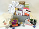 Dashing through the Snow Christmas Gift Basket filled with delicious gourmet snacks and festive decor!