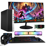 HP EliteDesk Gaming PC Bundle | Ryzen 5 | 16GB RAM 500GB SSD | AMD RX 550 | 24" Monitor