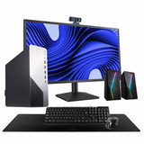 HP 600 G4 ProDesk Platinum Edition Bundle: Intel Hexa Core i5 (8th Gen), 16GB RAM, 500GB SSD, Windows 11 Pro + 24-inch LCD Monitor, 1080p Webcam, RGB Bluetooth Speakers, Deskmat, Wired Mouse and Keyboard
