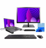 Dell Latitude 7420 Laptop Dual Display Desktop Workstation - Intel i7, 32GB RAM, 500GB SSD, Windows 11 Pro, 24" Renewed Monitor, 100W USB-C Hub, New Wireless Keyboard and Mouse Bundle
