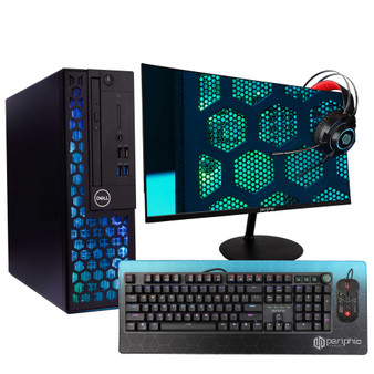 BlairTech Custom Dell RGB Gaming Bundle | Intel i5 + NVIDIA GeForce GT1030 | 16GB DDR4 RAM | 1TB SSD | WiFi 6 & Bluetooth | New 24" Monitor | Periphio RGB Keyboard, Mouse & Headset