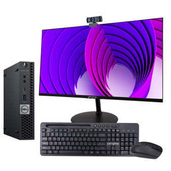 Dell OptiPlex 7060 Micro Desktop Bundle: Intel Hexa Core i7 (8th Gen), 16GB RAM, 1TB SSD, Windows 11 Pro + New 24-inch LCD Monitor, 1080p Webcam, Wireless Mouse and Keyboard