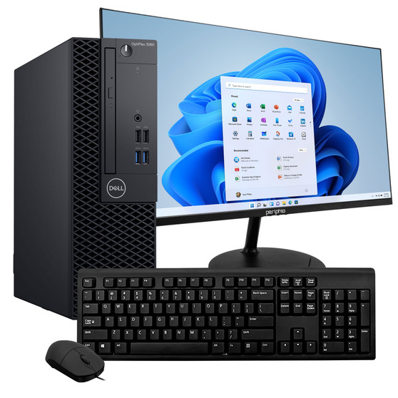 Dell OptiPlex 3060 Desktop Computer with 24 inch Monitor, Keyboard and Mouse