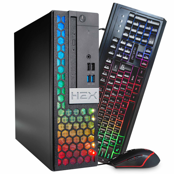 Blair Tech HEX Gaming Computer - Intel i5-8500 Hexa-Core Processor | NVIDIA GT-1030 2GB GPU | Windows 11 Pro | RGB LEDs, Mouse & Keyboard | 5G WiFi + BT