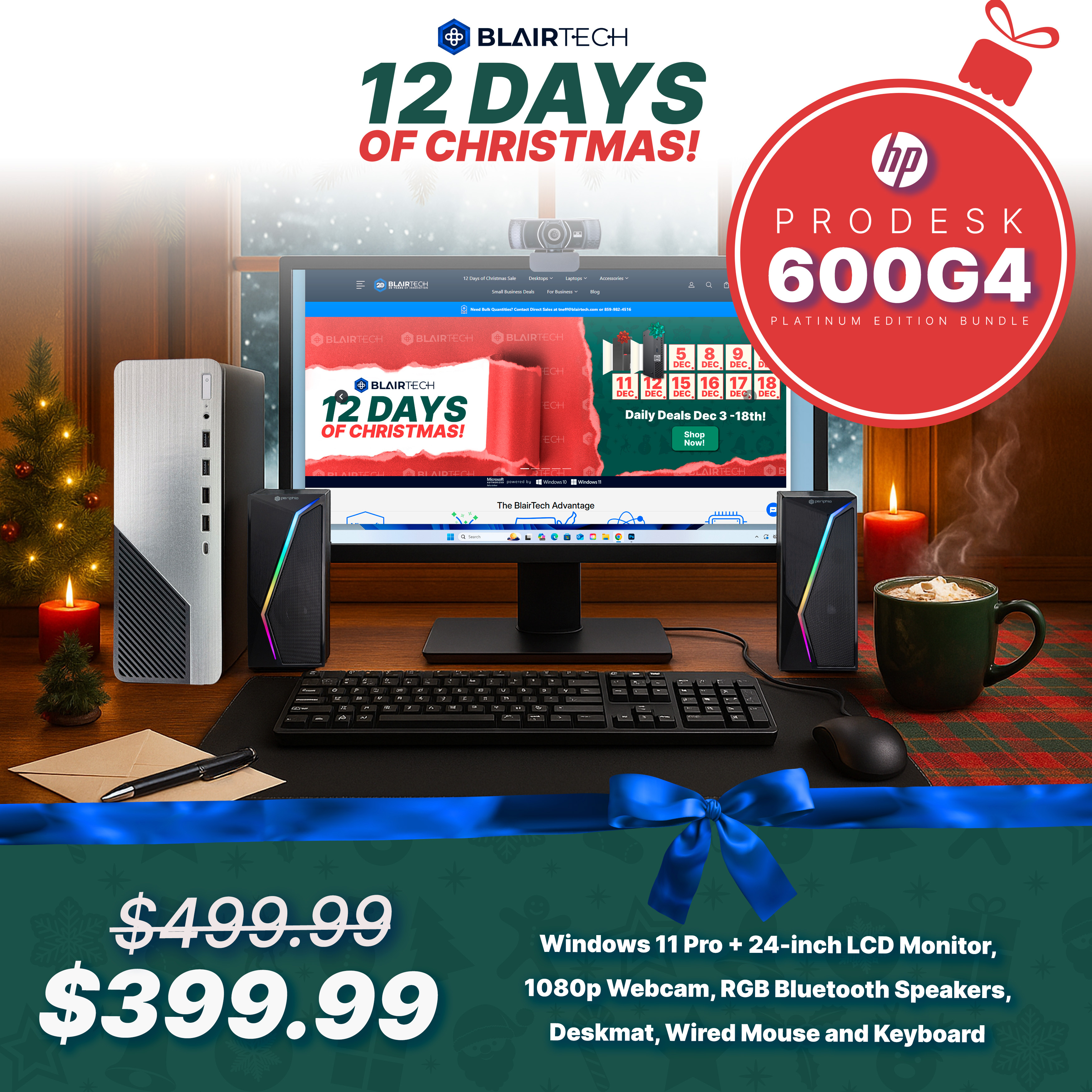 HP 600 G4 ProDesk Platinum Edition Bundle - 12 Days of Christmas Sale