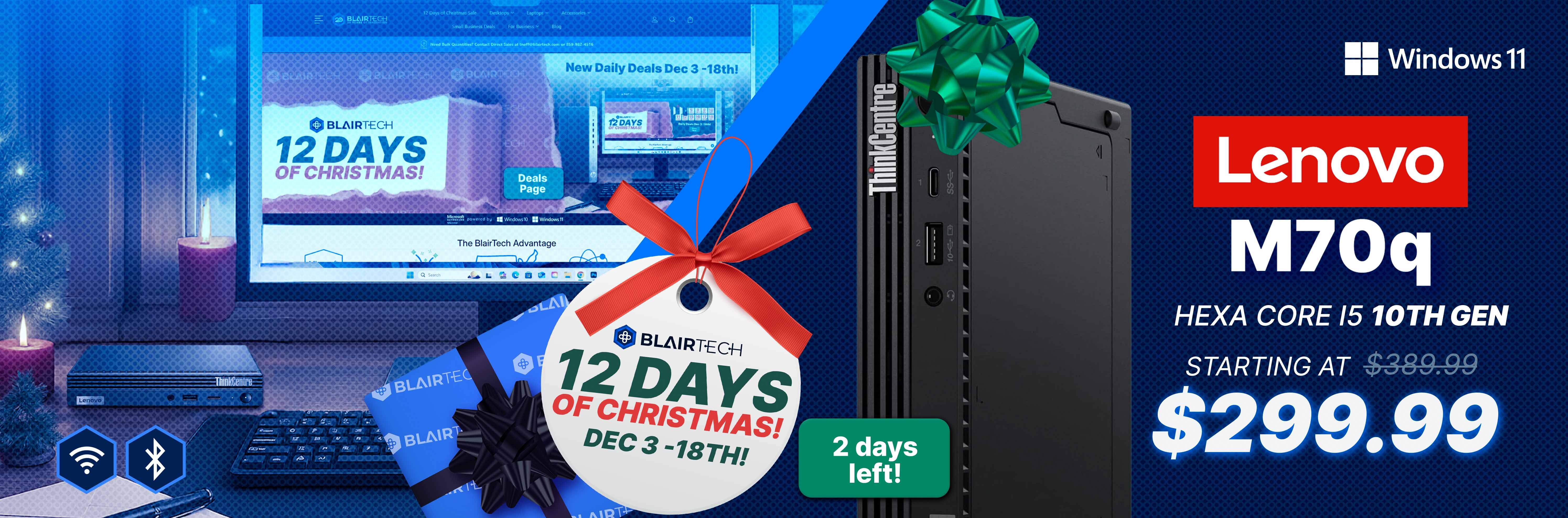 Lenovo ThinkCentre M70q 1st Gen Tiny Desktop - 12 Days of Christmas Sale