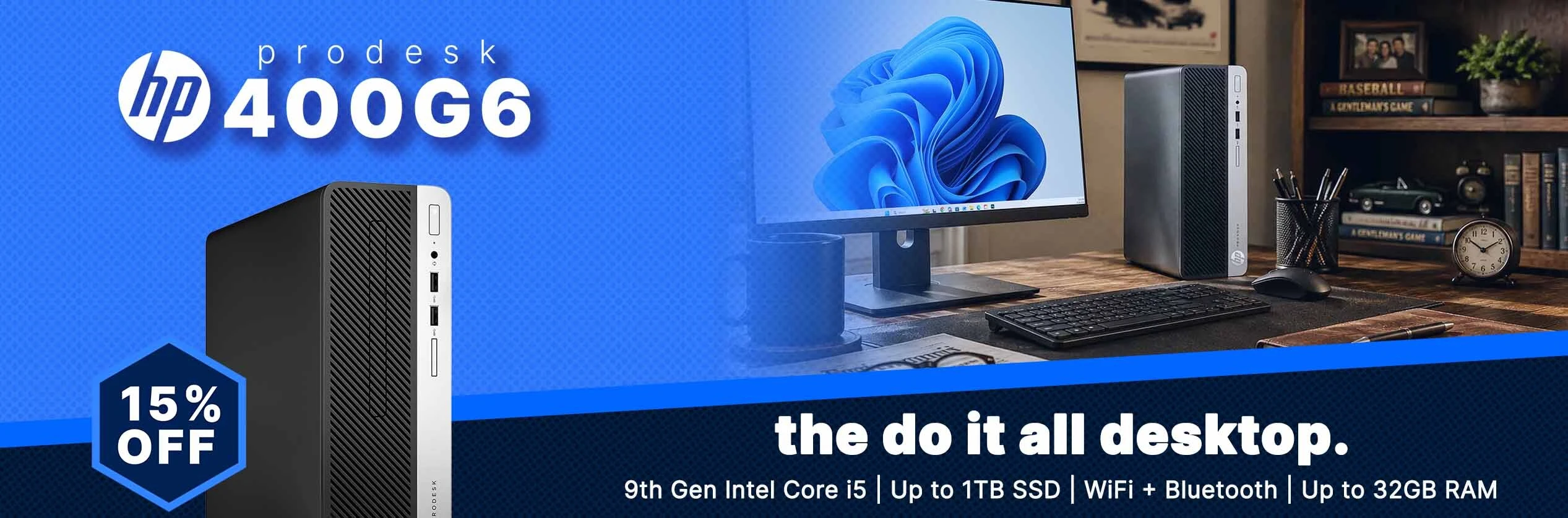 Click Here to Save 15% on our Do It All Desktop - Renewed HP ProDesk 400 G6 with 1TB SSD and 32GB RAM