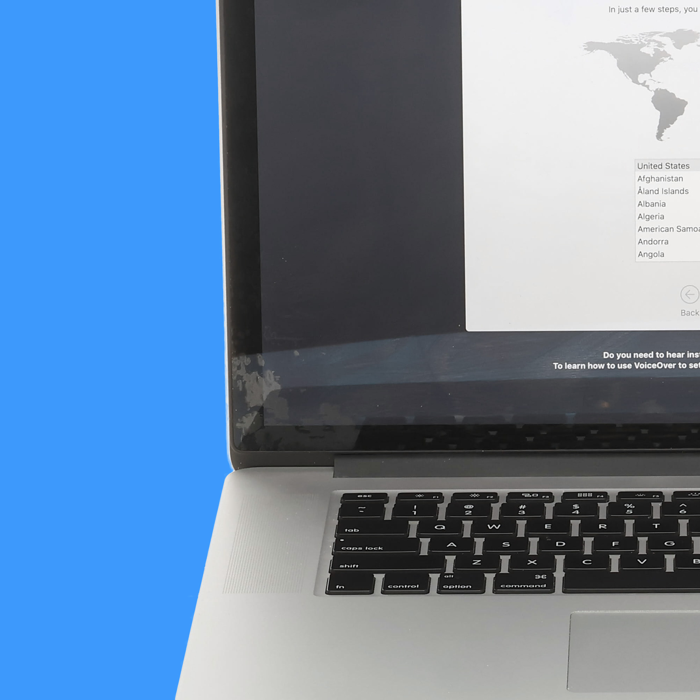 Worn trackpad on a Dell laptop