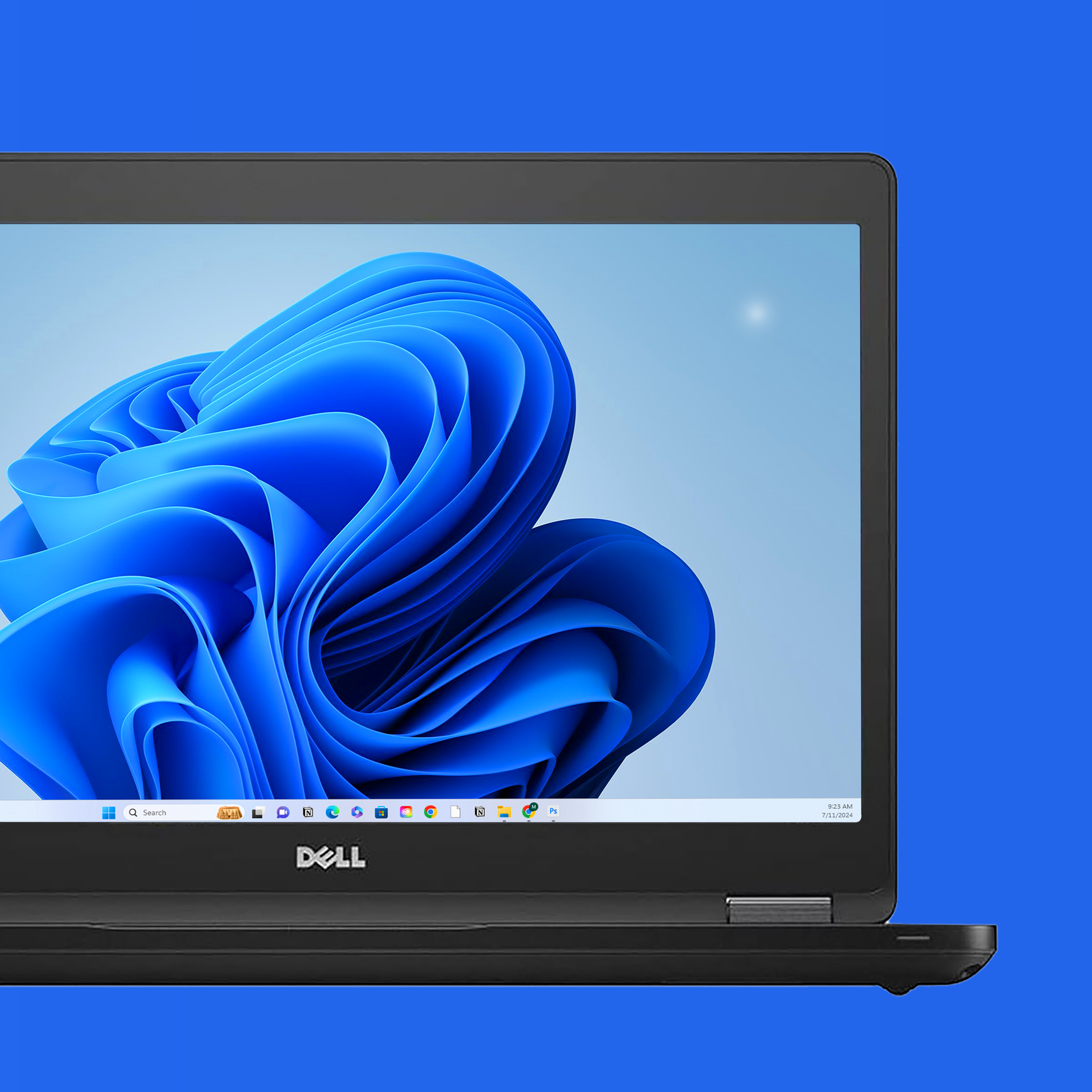 View of Dell laptop from the side