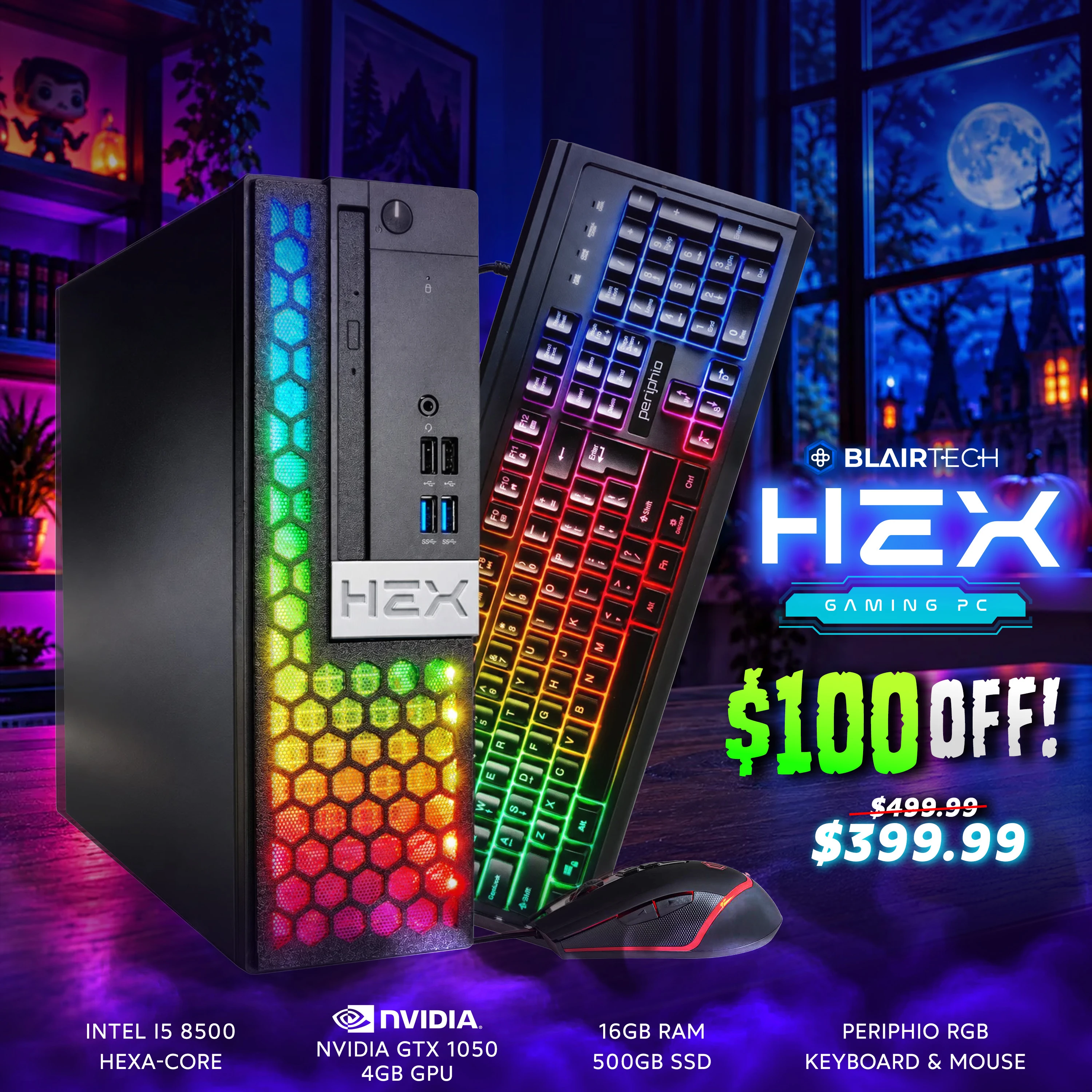 Click Here to Shop the BlairTech HEX Gaming PC - Now Just $399.99 ($100 Off)