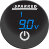 Sparked Innovations DC Voltmeter Battery Capacity Monitor Gauge with Onboard Capacitive Touch Switch