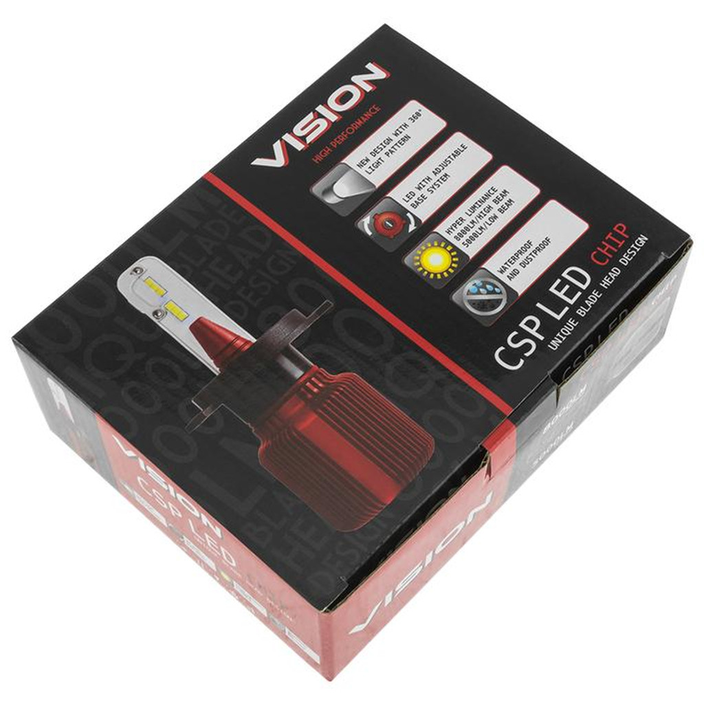 Vision DS18 VJ Headlight Bulb All-in-One Conversion Kit (5000 Lm 6000K Cool White for Bright and Greater Visibility/LED Light)