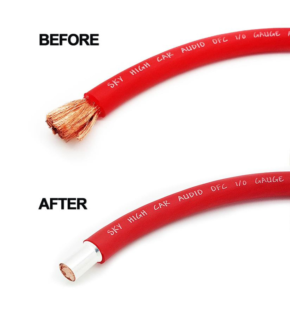 1/0 Wire Ferrules With Heat Shrink - Copper Tinned