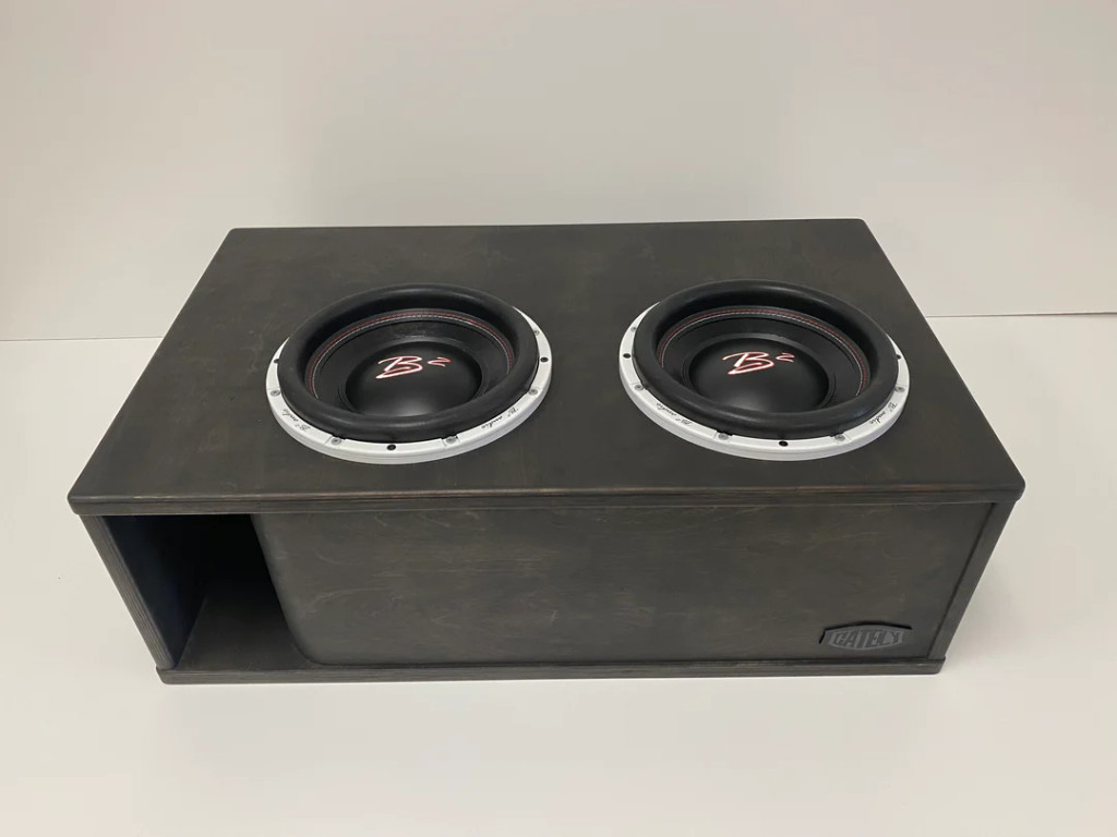 Gately Audio - 2 x 12” SUBWOOFER ENCLOSURE SUBS UP PORT BACK - 3.25CF - SHORTY BOX