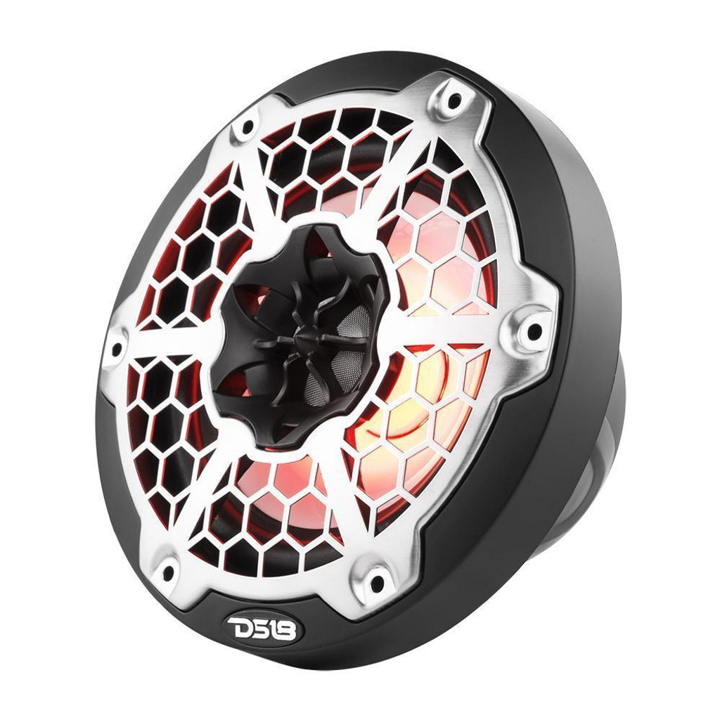DS18 HYDRO 6.5" 2-Way Marine Speakers with Integrated RGB LED Lights 300 Watts Black (Pair)
