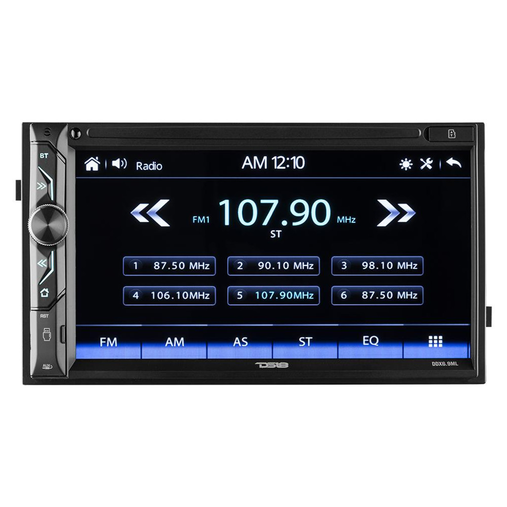 DS18 6.9" Touchscreen Mechless Double-Din Head Unit with Bluetooth, USB and Mirror Link