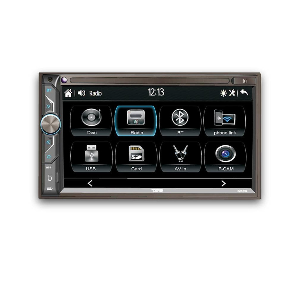 DS18 6.9" Touchscreen Mechless Double-Din Head Unit with Bluetooth, USB and Mirror Link