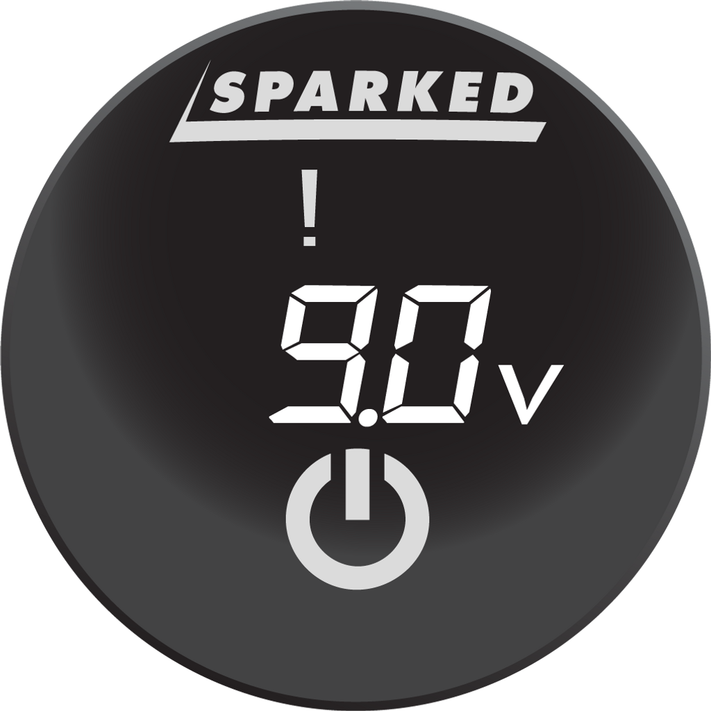 Sparked Innovations DC Voltmeter Battery Capacity Monitor Gauge with Onboard Capacitive Touch Switch