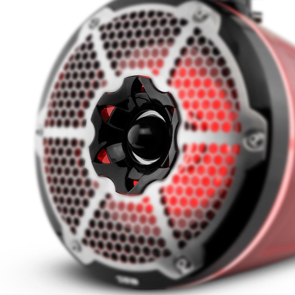 DS18 HYDRO 10" Wakeboard Pod Tower Speaker with Integrated RGB LED Lights 900 Watts (Pair) - Red