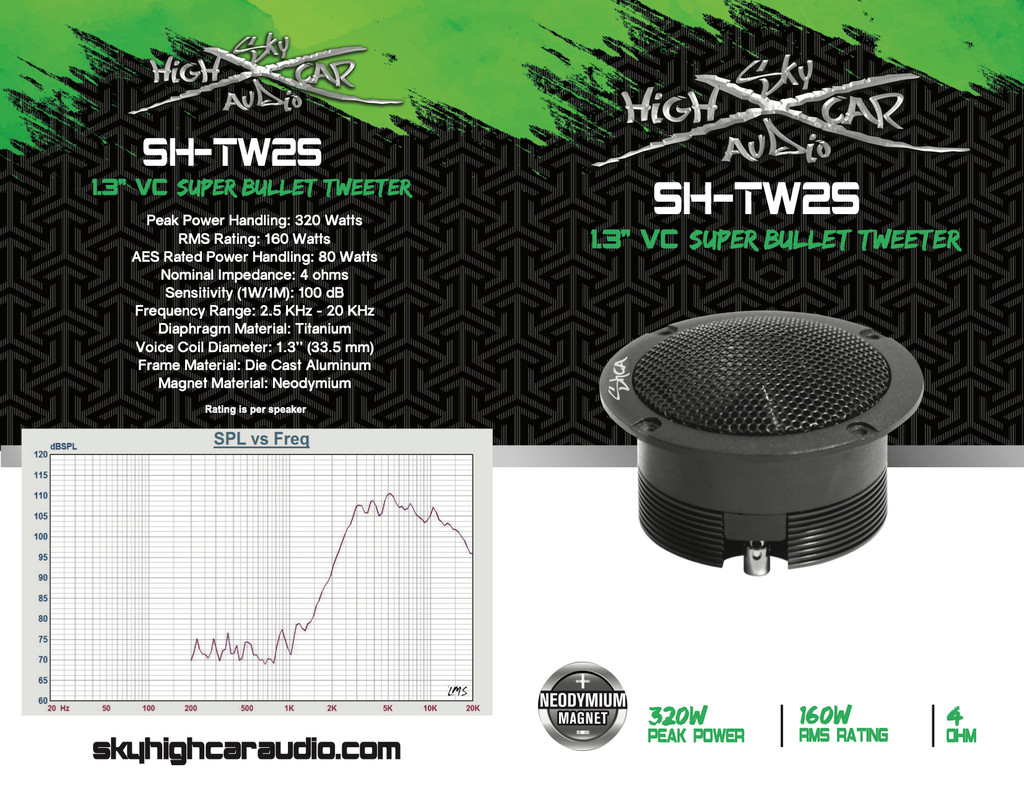 SHCA - Pro Audio TW2S Neo 1.3" VC Bullet Tweeters 4 ohm (Pair)