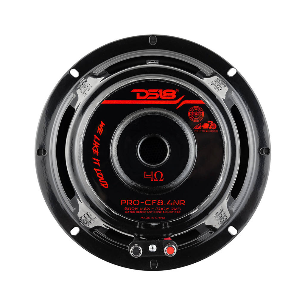 DS18 - PRO-CF8.4NR 8" Mid-Bass Loudspeaker Water Resistant Carbon Fiber Cone & Neo Ring Magnets 600 Watts 4-Ohms (Single)