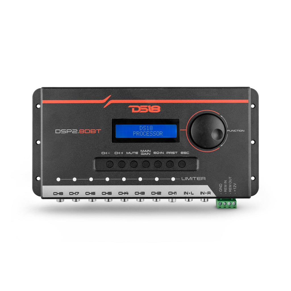 DS18 - DSP2.8DBT 2-Channel In 8-Channel Out Digital Sound Processor w/ Bluetooth & LCD Screen