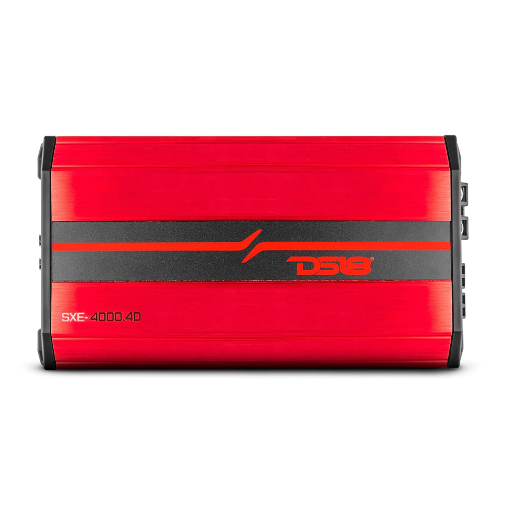 DS18 SXE-4000.4D Class D 4-Channel Full-Range Car Amplifier 275 x 4 RMS @4 OHM 4000 Watts - Red