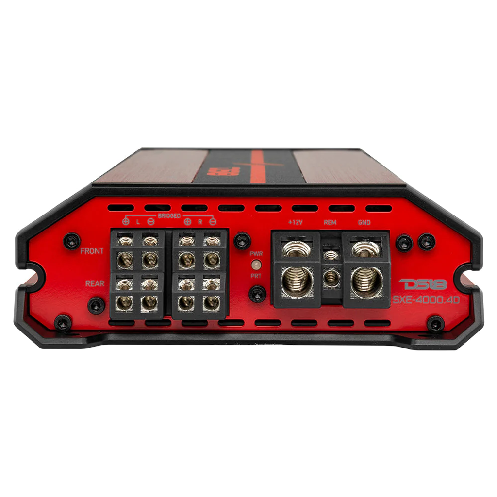 DS18 SXE-4000.4D Class D 4-Channel Full-Range Car Amplifier 275 x 4 RMS @4 OHM 4000 Watts - Red