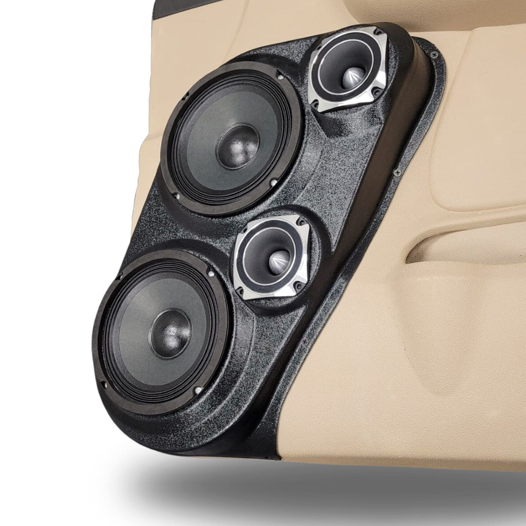 Custom Speaker Pods Dual 6-1/2″+ Dual 3-1/2″ for Front Door 07-09 GM Full Size Truck Upper Handle Custom Speaker Pods